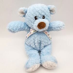 Baby Gund Baby Pookey Blue Teddy Bear Plush 9" Sewn Eyes Stuffed Animal 5718